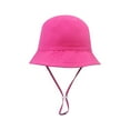 thumbnail image 1 of FAOWME Kids Baby Girls Boy Toddler Solid Color Outdoor Adjustable Bucket Sun Beach Hat Hot Pink S, 1 of 3