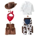 thumbnail image 1 of FAOWME Kids Boys Fashion Outfits May'S Baby Western Cowboy Style Kids For Evening Party,Brown,3-4 Years, 1 of 8