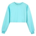 thumbnail image 1 of FAOWME Kids Boys Girls Child Long Sleeve Solid Color Sport Sweatshirt Pullover Tops Blue 14-15 Years, 1 of 5