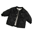 thumbnail image 1 of FAOWME Kids Boys Girls Fall Solid Color Rounded Neck Coat Warm And Windproof Down Jacket Black 3-4 Years, 1 of 4