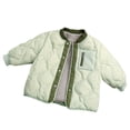 thumbnail image 1 of FAOWME Kids Boys Girls Fall Solid Color Rounded Neck Coat Warm And Windproof Down Jacket Green 2-3 Years, 1 of 5