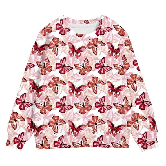 FAOWME Kids Boys Girls Prints Sweatshirt Toddler Child Pullover Red 12-18 Months
