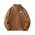 thumbnail image 1 of FAOWME Kids Boys Girls Shirts Turtleneck Soft Tops Unisex Baselayer Long Sleeve T Shirts Khaki 6-7 Years, 1 of 4