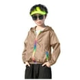 thumbnail image 1 of FAOWME Kids Boys Girls Sun Sunscreen Hoodie Jacket Toddler Lightweight Summer Breathable Outwear Khaki 11-12 Years, 1 of 8