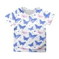 thumbnail image 1 of FAOWME Kids Butterfly Print Short Sleeve T-Shirt Tops Casual White 12-13 Years, 1 of 3