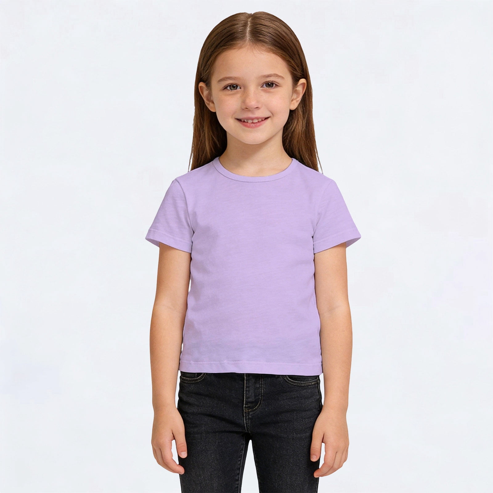FAOWME Kids Children Boys Girls T Shirt Short Sleeve Round Neck Solid ...