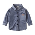 thumbnail image 1 of FAOWME Kids Children Toddler Baby Boys Long Sleeve Gentleman Solid Color Shirt Tops Blue 3-4 Years, 1 of 6