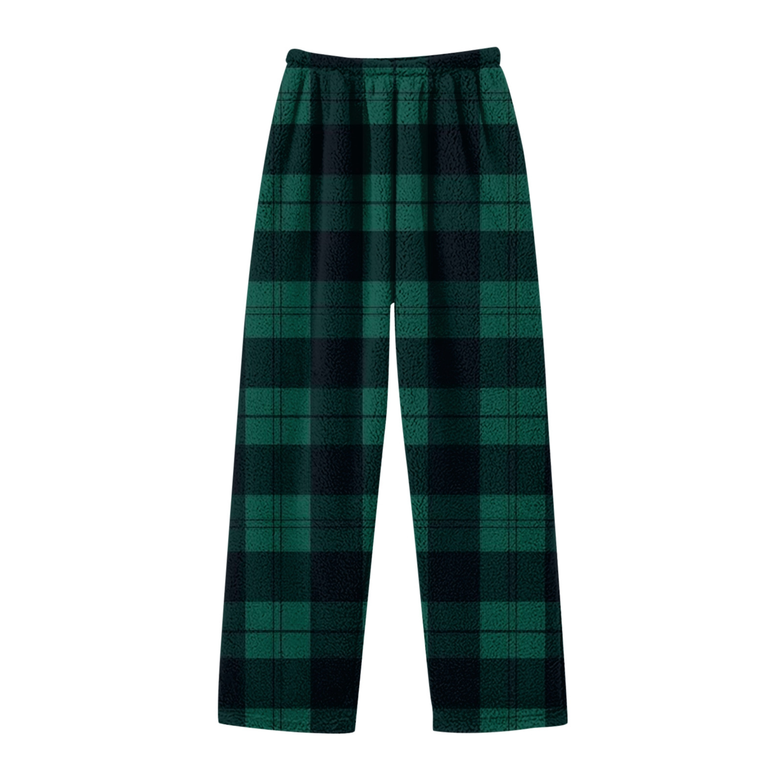 FAOWME Kids Fashion Regular Plaid Flannel Pants Trousers Dark Green 150