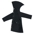 thumbnail image 1 of FAOWME Kids Girls Boys Rain Jacket Lightweight Waterproof Raincoat Hooded Lined Long Windbreaker Black 5-6 Years, 1 of 2