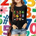 thumbnail image 1 of FAOWME Kids Girls Boys T Shirt Long Sleeve Round Neck Cartoon Print Comfortable Breathable Stylish Top For Casual Daily Wear,Black,7-8 Years, 1 of 4