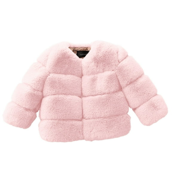 FAOWME Kids Girls Coat Winter Windproof Thicken Coat Jacket Toddler Warm Outerwear Jacket Pink 18-24 Months