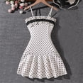 thumbnail image 1 of FAOWME Kids Girls Dress Sleeveless Suspenders Polka Dot Print Retro Style Comfortable Elegant Dresses For Casual Daily Wear,White,8-9 Years, 1 of 7