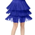 thumbnail image 1 of FAOWME Kids Girls Tassel Dance Skirt Latin Ballroom Layered Fringe Dancewear Blue 4-5 Years, 1 of 4