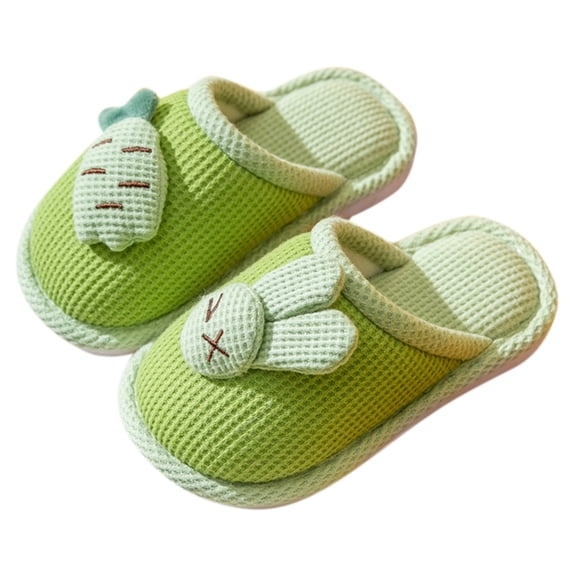 FAOWME Kids Shoes House Slippers Bedroom Home Slippers Cartoon Rabbit Cotton Slippers Winter Indoor Outdoor Slippers For Boys Girls GN1 10-10.5 Years