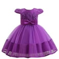 thumbnail image 1 of FAOWME Kids Toddler Baby Girls Spring Summer Print Ruffle Short Sleeve Princess Dress Ruffle Sleeveless Show Lace Tulle Party 2-3 Years, 1 of 8