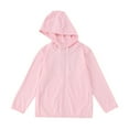 thumbnail image 1 of FAOWME Little Boys Girls Sunscreen Sun Protective Hoodie Jacket Lightweight Long Sleeve Sun Shirt For Boys Girls Hiking Outdoor Light Pink 4-5 Years, 1 of 7