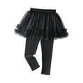 thumbnail image 1 of FAOWME Little Girls Footless Leggings With Tutu Ruffle Skirt Stretchy Cotton Pantskirt Black 8-9 Years, 1 of 6