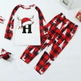 thumbnail image 1 of FAOWME Matching Family Christmas Pajamas Set Long Sleeve Round Neck Printed Top And Pants Festival Party Holiday Warm Soft Sleepwear Outfits For Child Kids-Red 7-8 Years, 1 of 8