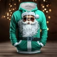 thumbnail image 1 of FAOWME Men's Christmas Hoodies With Pocket Long Sleeved Drawstring Santa Claus Printed Fashion Comfortable Sweatshirt Tops For Holiday Daily Wear Green L, 1 of 3