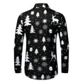 thumbnail image 1 of FAOWME Men's Christmas Shirt Long Sleeved Lapel Buttons Snowflake Reindeer Printed Fashion Comfortable Blouse Tops For Casual Daily Wear Black L, 1 of 4