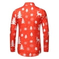thumbnail image 1 of FAOWME Men's Christmas Shirt Long Sleeved Lapel Buttons Snowflake Reindeer Printed Fashion Comfortable Blouse Tops For Casual Daily Wear Red Xl, 1 of 2