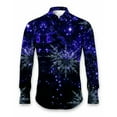 thumbnail image 1 of FAOWME Men's Christmas Shirt Long Sleeved Lapel Buttons Xmas Printed Fashion Comfortable Blouse Tops For Casual Daily Wear Blue L, 1 of 2