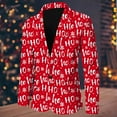 thumbnail image 1 of FAOWME Men's Christmas Suit Jacket Long Sleeved Lapel Buttons Snowflake Printed Fashion Comfortable Coats Tops For Casual Daily Wear Red Xxxl, 1 of 5