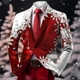 thumbnail image 1 of FAOWME Men's Christmas Suit Jacket Long Sleeved Lapel Buttons Xmas Printed Fashion Comfortable Coats Tops For Casual Daily Wear Red S, 1 of 3