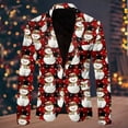 thumbnail image 1 of FAOWME Men's Christmas Suit Jacket Long Sleeved Lapel Buttons Xmas Printed Fashion Comfortable Coats Tops For Holiday Daily Wear Red Xl, 1 of 3