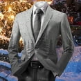 thumbnail image 1 of FAOWME Men's Christmas Suit Jacket With Pocket Long Sleeved Lapel Buttons Xmas Printed Fashion Comfortable Coats Tops For Holiday Daily Wear Grey Xl, 1 of 3
