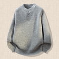 thumbnail image 1 of FAOWME Men's Knit Sweater Long Sleeve Round Neck Solid Color Fashion Casual Warm Comfortable Soft Pullover Top For Autumn Winter Daily Wear Light Gray Xxxxl, 1 of 4