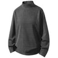 thumbnail image 1 of FAOWME Men's Pullover Long Sleeve Turtleneck Solid Color Loose Fit Casual Sweatshirt For Autumn Winter Daily Wear Black L, 1 of 3