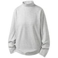 thumbnail image 1 of FAOWME Men's Pullover Long Sleeve Turtleneck Solid Color Loose Fit Casual Sweatshirt For Autumn Winter Daily Wear Grey Xxl, 1 of 7