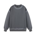 thumbnail image 1 of FAOWME Mens Retro Pullover Long Sleeved Round Neck Print Comfortable Fashion Loose Sweatshirt For Autumn Winter Daily Wear Grey Xl, 1 of 7