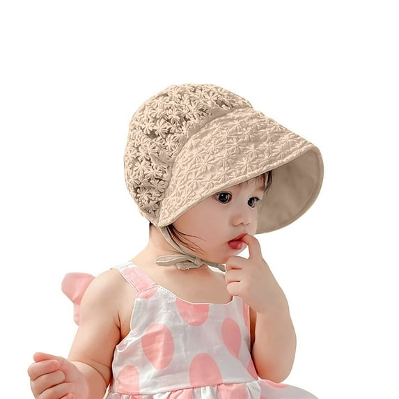 FAOWME Outdoor Baby Sun Hat Baby Hat Summer Light And Thin Children Hat Cute Hat Girl Hat Beige 3-18 12 Months