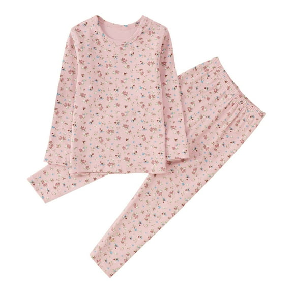 FAOWME Outfit Sets Children Long Sleeve Tops Pants Sets Little Girls Floral Sweater Clothes Sets Relaxed Fit O-Neck Dailywear