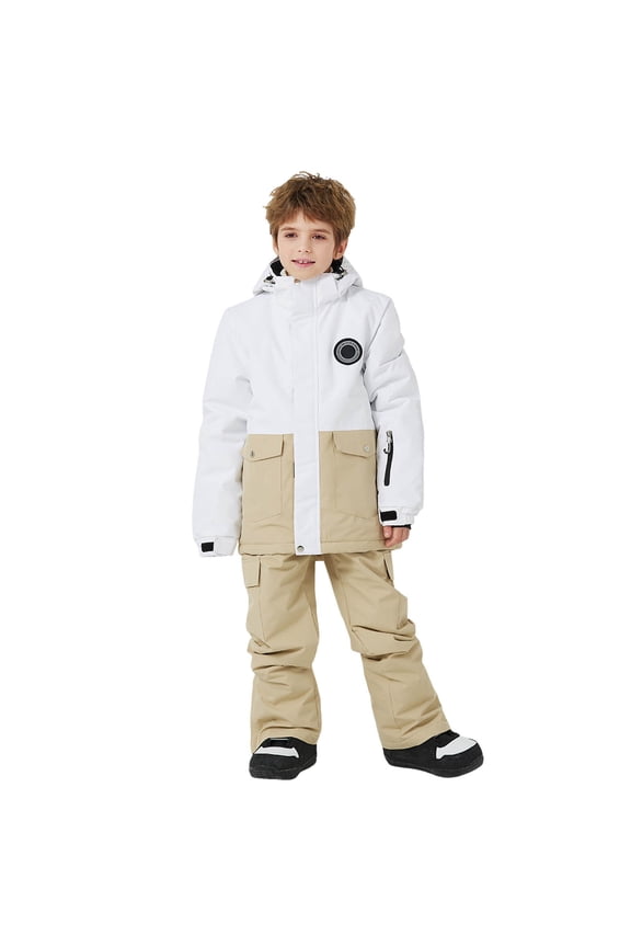 Outfit Sets New Children Ski Suit Boys Girls Winter Outdoor Warm Padded Child Long Sleeve Tops Long Pants Clothes Sets Cute O-Neck Dailywear