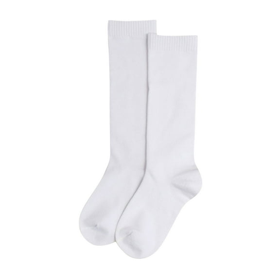 FAOWME School Season Solid Color Knee High Warm Comfort Stockings Children Stocks For Kids Boys Girls White 5-7 Years