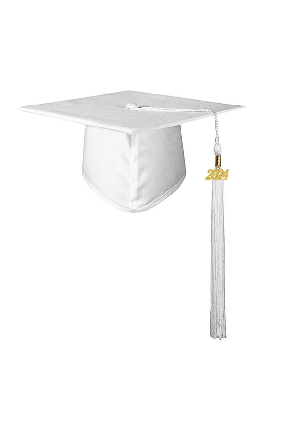 Shiny Kindergarten And Preschool Graduation Caps For Kids And High School College For Adults With Tassel White S