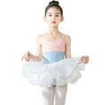 thumbnail image 1 of FAOWME Spaghetti Glitter Dance Ballet Tutu Leotard Ballerina Outfits For Girls Toddler Pink 5-6 Years, 1 of 3