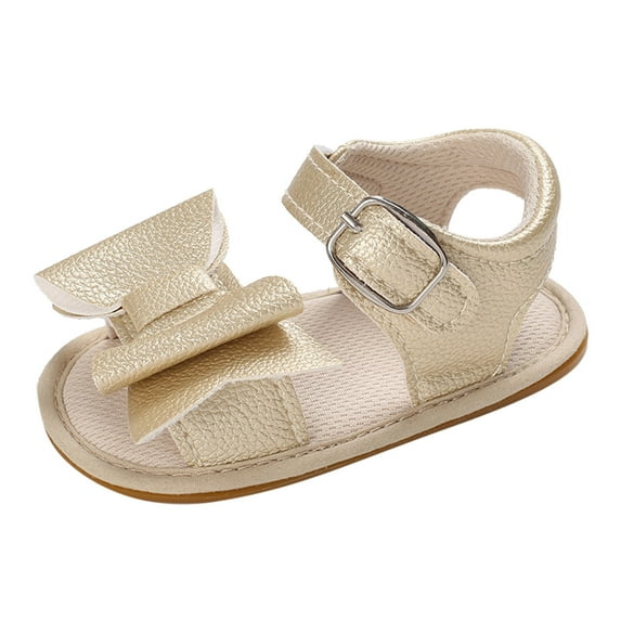 FAOWME Summer Children Baby Toddler Shoes Boys Girls Sandals Solid Color Bow Buckle Open Toe Cute Comfort A 6-12 Months
