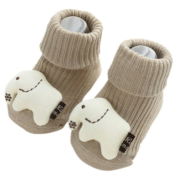 FAOWME Summer Gradient Cartoon Toy Baby Socks Glue Dispensing Non- Loose Neck Baby Socks Children Floor Socks C 1-3 Years