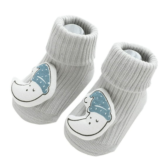 FAOWME Summer Gradient Cartoon Toy Baby Socks Glue Dispensing Non- Loose Neck Baby Socks Children Floor Socks I 0-6 Months
