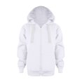 thumbnail image 1 of FAOWME Sweatshirt Solid Color Zip Jackets Long Sweatshirt Hoodie Pullover Tops Sleeve Up Girls Kids Boys Coat Jacket White 5-6 Years, 1 of 5