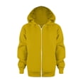 thumbnail image 1 of FAOWME Sweatshirt Solid Color Zip Jackets Long Sweatshirt Hoodie Pullover Tops Sleeve Up Girls Kids Boys Coat Jacket Yellow 9-10 Years, 1 of 6