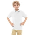 thumbnail image 1 of FAOWME Teen Boys Girls Short Sleeve Summer Casual Solid Color Gentleman Tops Kids Holiday Shirts T Shirt White 12-13 Years, 1 of 5