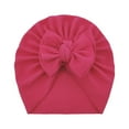thumbnail image 1 of FAOWME Toddler Baby Boys Girls Solid Color Knitted Cap Beanie Bowknot Elastics Turban Hat C One Size, 1 of 1