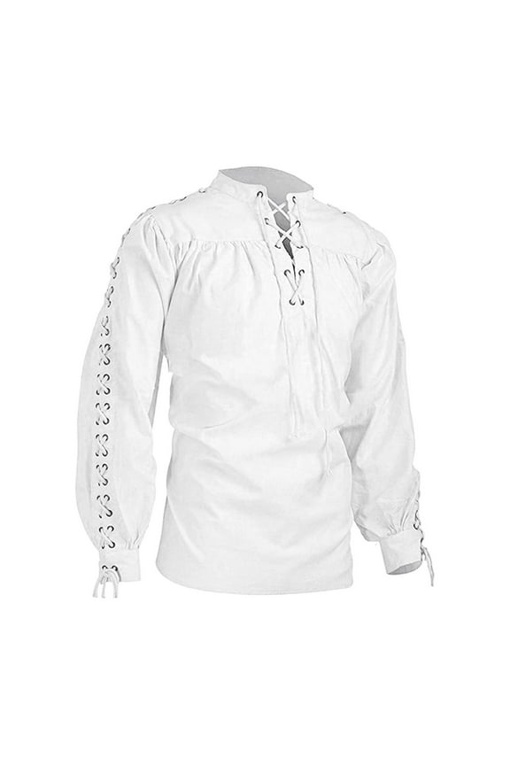 Toddler Boys Shirt Renaissant Lace Up Scottish Jacobite Classical Tops WH1 16-17 Years