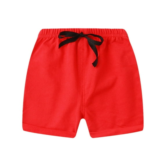 FAOWME Toddler Boys Shorts Summer Cotton Material Thin Style Pants Children Baby Shorts Boys Girls Outer Wear Beach Pants Trousers Casual Hot Pants Red 6-12 Months