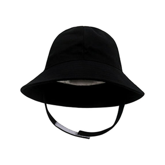 FAOWME Toddler Bucket Hat Solid Color Cap Boys Hat Baby Sun Hat Kids Beach Hats Wide Brim Outdoor Play For Boy And Girl Black L